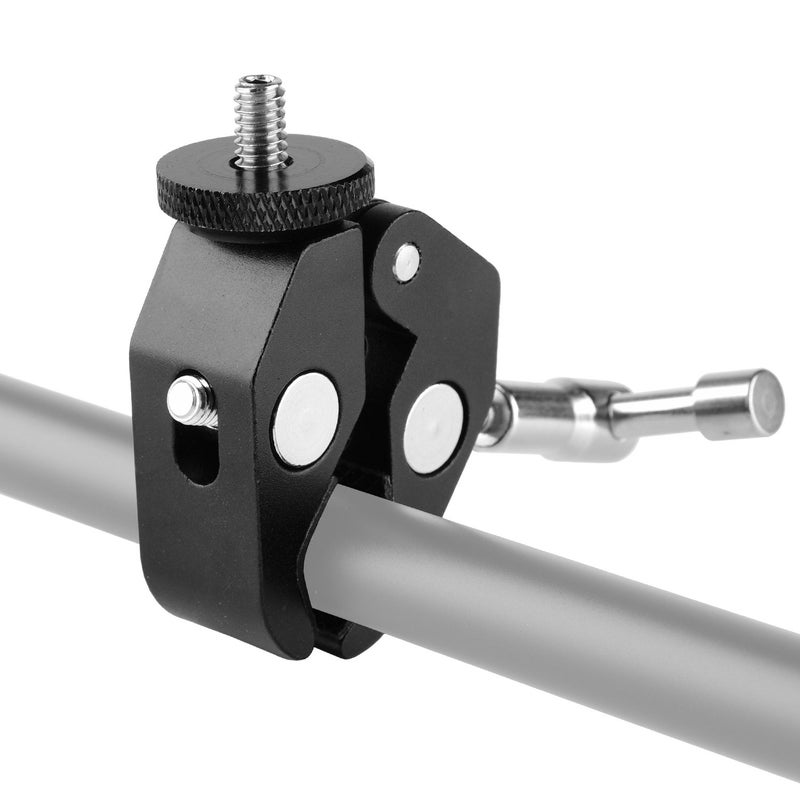ChromLives Super Clamp Photography Camera Crab Clamp with 1/4''-20 to 1/4'' 20 Screw Converter for 15mm Rods/Lights/Umbrellas/Shelves/Cross Bars and More - Image 2